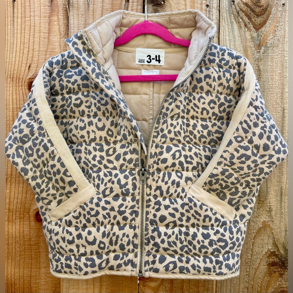 Cotton On Kids Girl Coat 3-4 T, leopard print.